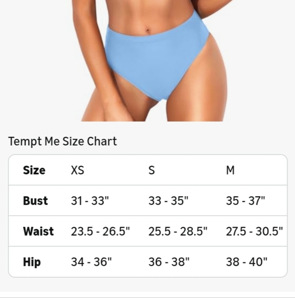 #52- Tempt Me Scoop Neck Sporty Bikini Swimwear Set in Light Blue, Small - Picture 8 of 11